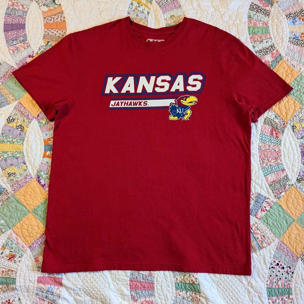 2/$10 Kansas Jayhawks Red Screen Print Tee by E5